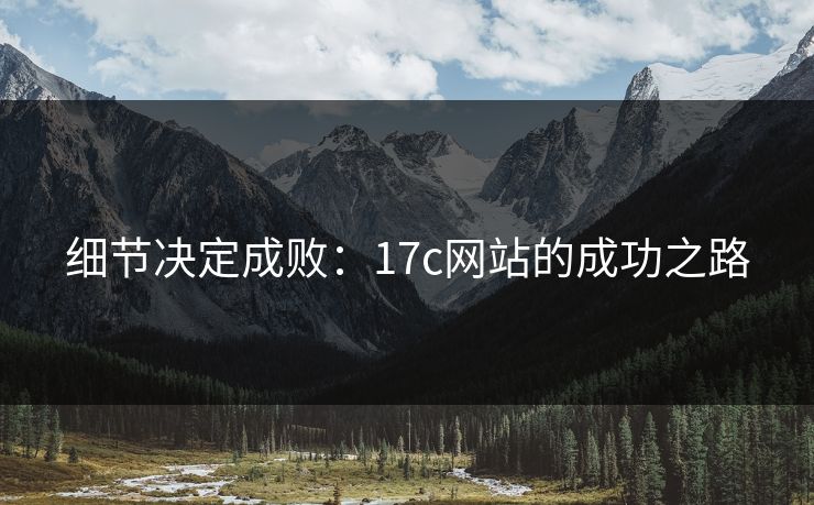 细节决定成败：<strong>17C</strong>网站的成功之路