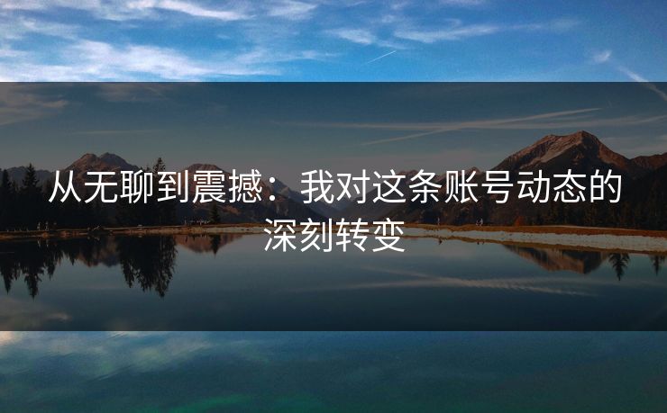 从无聊到震撼：我对这条账号动态的深刻转变